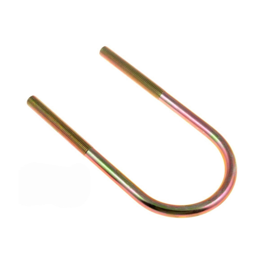 KarParts360 Threaded U-Bolt | Yellow Zinc | Steel | Round U-Bolt | Heat Hardened | Fine Thread | 7/16 Inches Thread Diameter