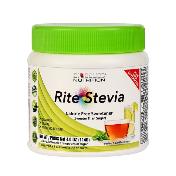 Rite Stevia Powder Concentrate, 4 oz – Naturally Sweet Pure White 0 Carb Zero Calorie Sweetener Powdered Sugar Substitute for Diabetics, Keto Baking, sweeten Drinks & Smoothies - now with Erythritol