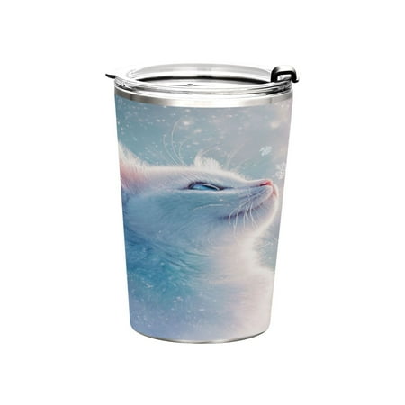 

11oz Straw Mugs with Handle and Straw Lid Sports Mugs Car Mugs Beautiful Cat
