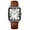 Brown Silver, variant on Men's Vintage Rectangle Quartz Watch with Leather Strap, Roman Numeral Dial, Business Casual Dress Wristwatch