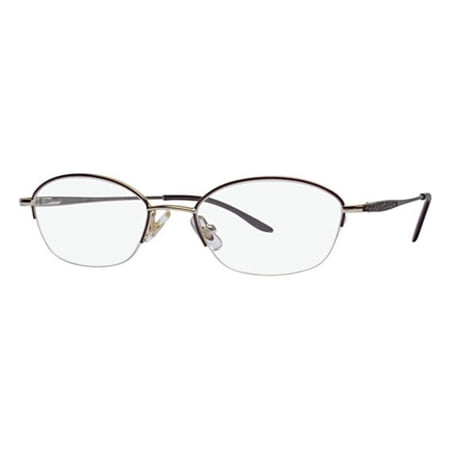 Marchon NYC Tres Jolie 118 Half Rim Oval Burgundy Wine Eyeglasses