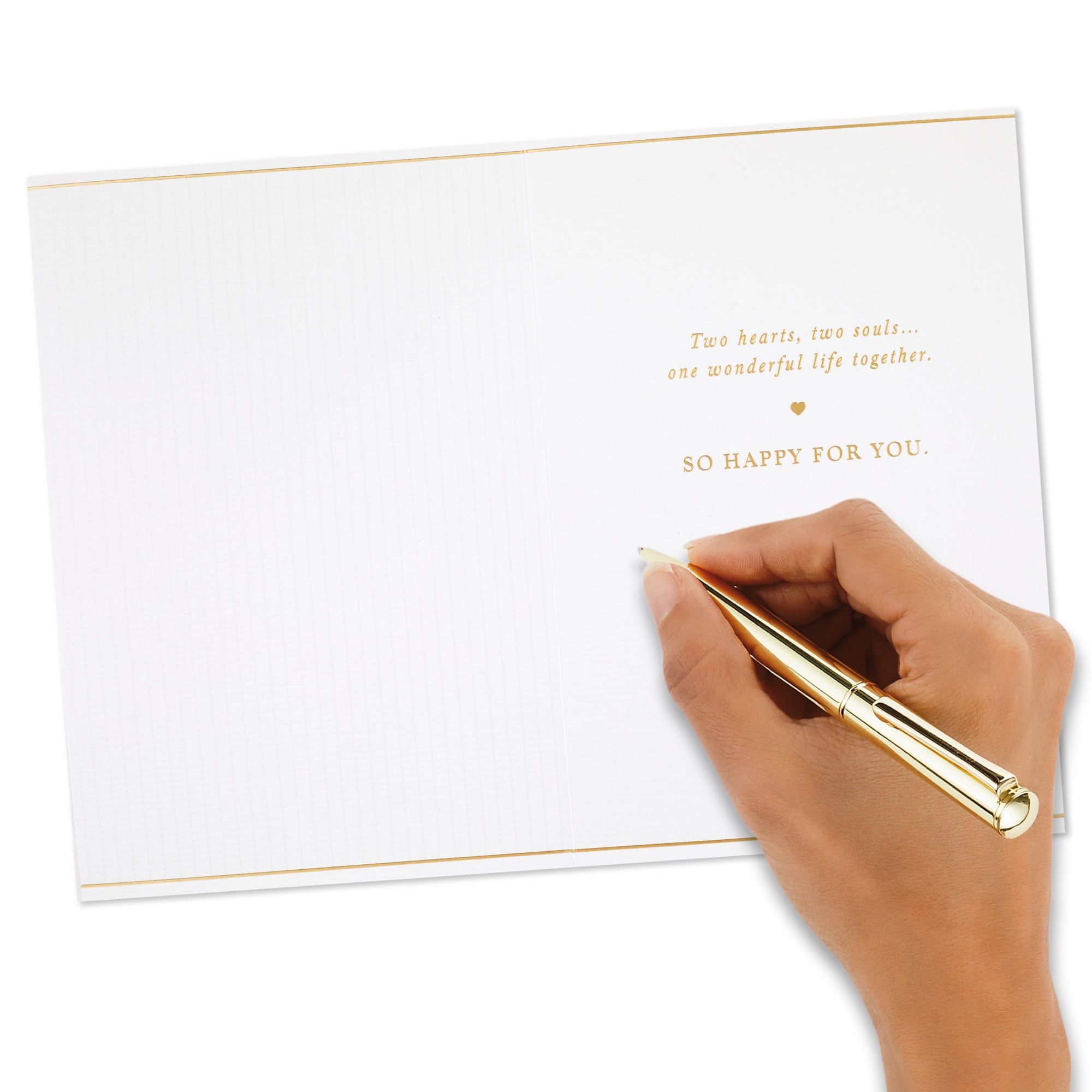 Hallmark Wedding Card (Gold Floral Heart Congratulations)