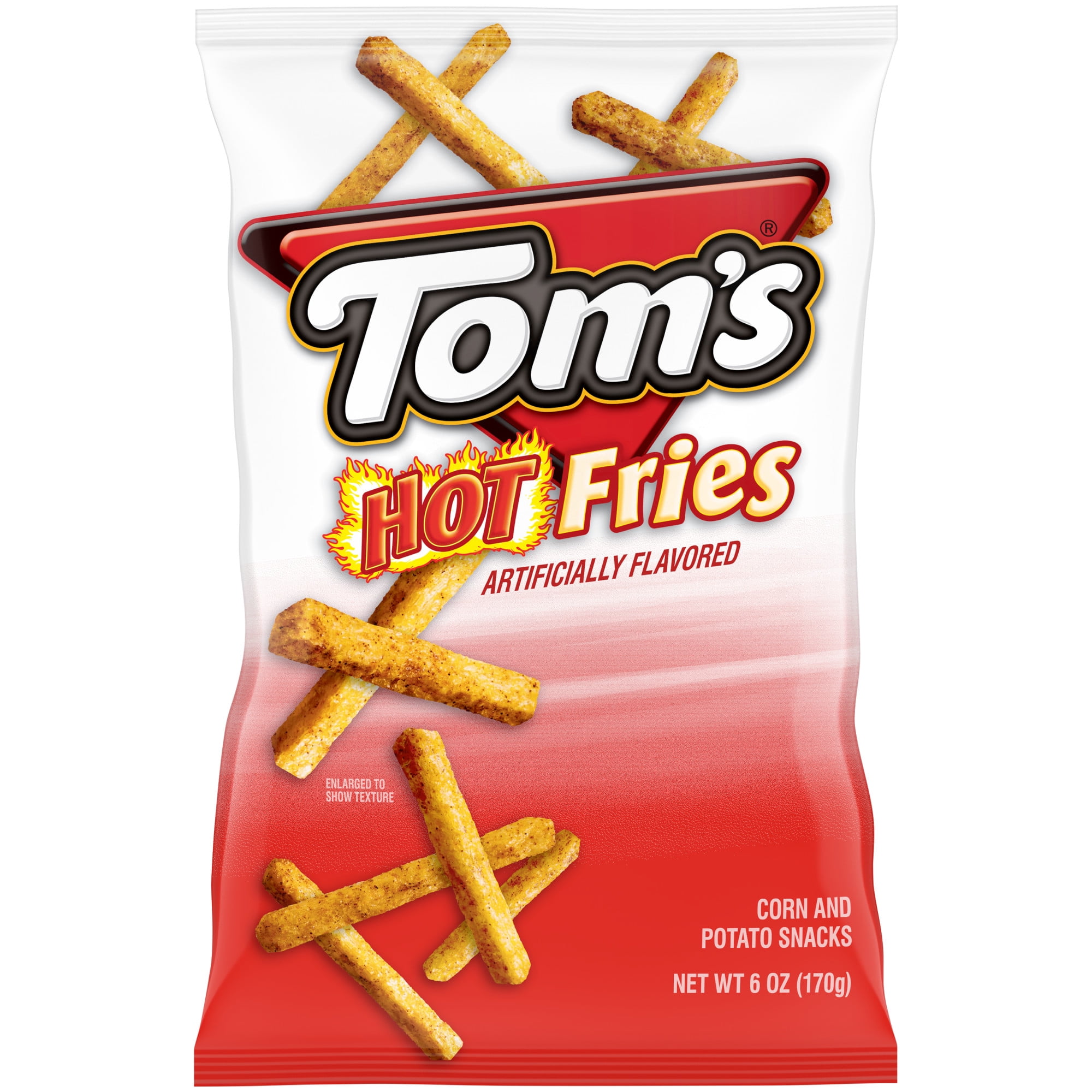 (3 pack) Tom's Hot Fries Salty Snacks, 6 oz Bag