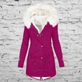 thumbnail image 2 of Baqcunre Women's Clothing, Womens Warm Winter Coats Thicken Lined Jacket Puffer Parka Hooded Jacket Mid Length Padded Down Snow Coats Valentines Day Gifts, 1Pc Cotton Jacket Hot Pink M, 2 of 3