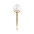 thumbnail image 3 of ANGARA South Sea Cultured Pearl Ring with Trio Diamonds in 14K Yellow Gold for Women | June Birthstone, Birthday, Anniversary, Jewelry Gift for Women | Pearl Ring, 3 of 8