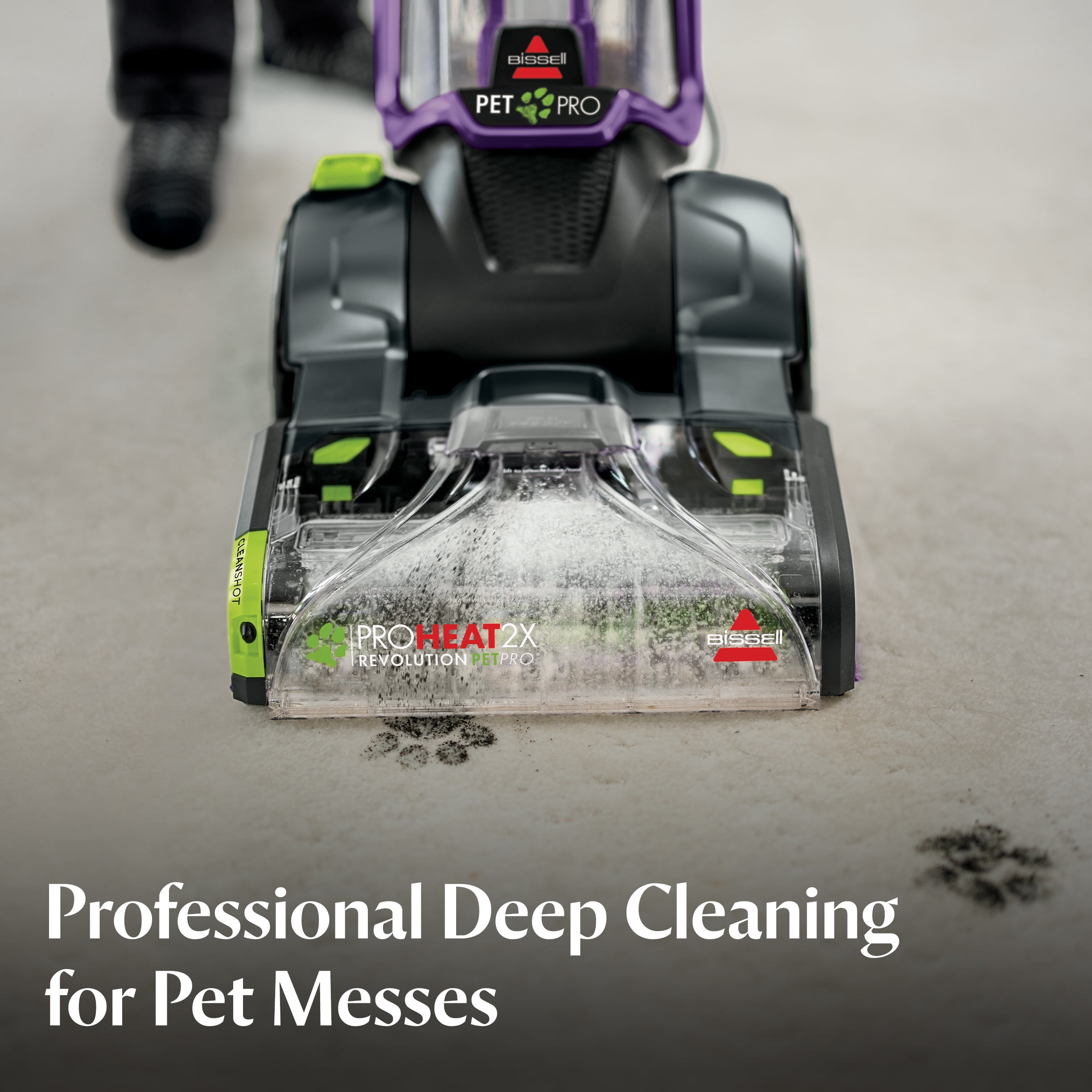 BISSELL ProHeat 2X Revolution Pet Pro Upright Deep Cleaner, for Carpets and Upholstery, Turbo Strength Motor Technology, 3 Cleaning Modes, Heatwave Technology, 3586, Purple