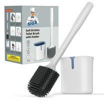 MR.Siga Wall Mounted Toilet Brush and Holder for Bathroom Cleaning, White, 1 Pack,for Adult