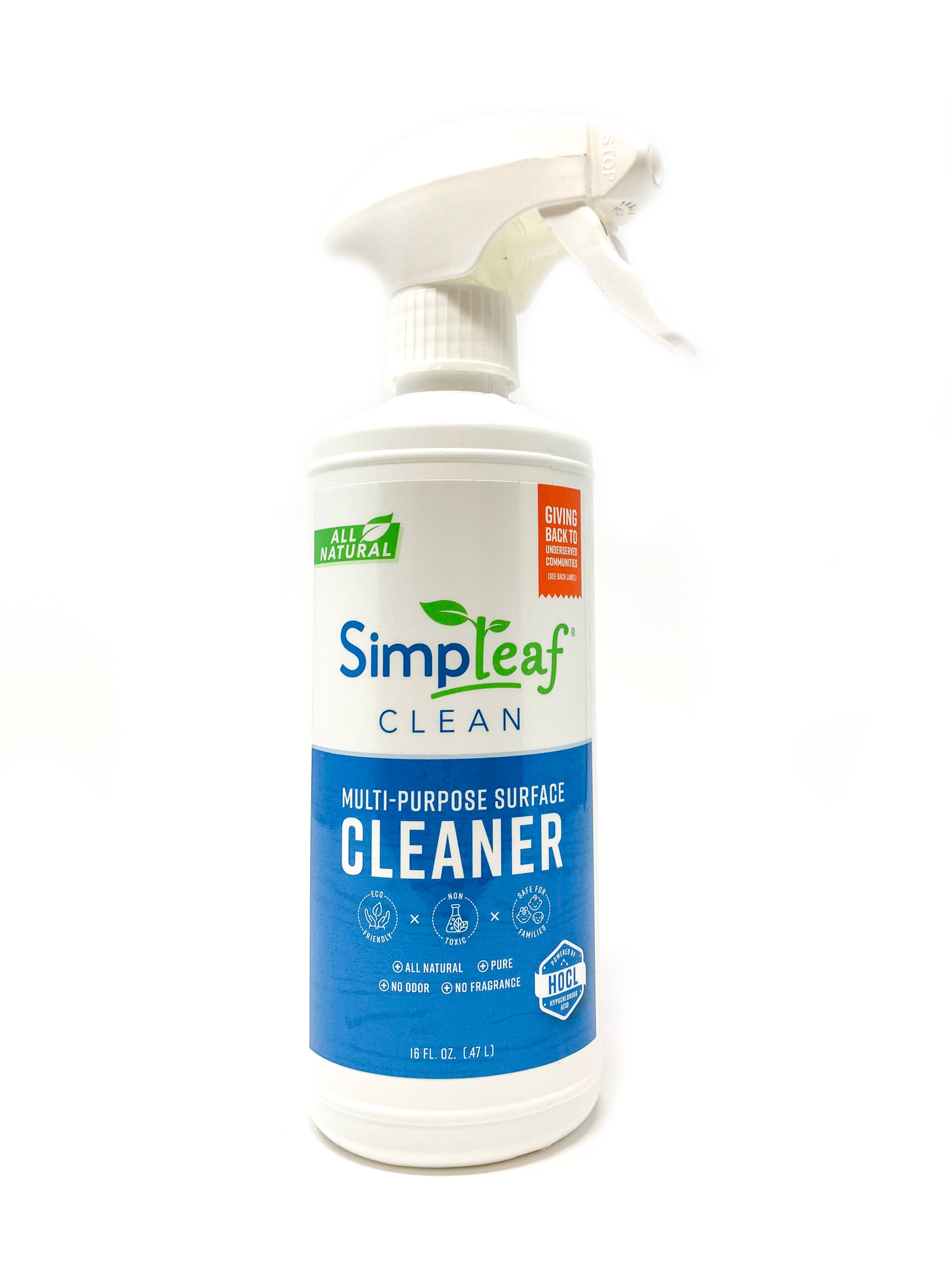 Simpleaf Clean MultiPurpose Surface Cleaner 16oz Hypochlorous Acid