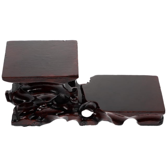 MasteelfCA 1pc Antique Display Rack Carving Crafts Wood Display Stand for Home Office