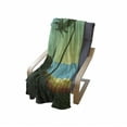 thumbnail image 4 of Island Soft Flannel Fleece Throw Blanket, Sunrise in a Tropical Place and Palm Trees Silhouettes Illustration Art, Cozy Plush for Indoor and Outdoor Use, 60" x 80", Seafoam Lime Green, by Ambesonne, 4 of 6
