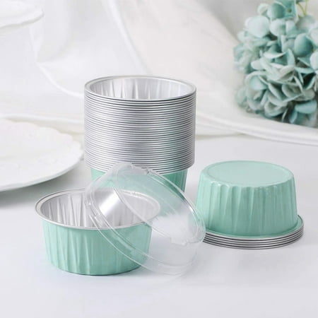 

200Pcs 125Ml Muffin Cupcake Disposable Cake Baking Cups Muffin Liners Cups with Lids Aluminum Foil Cupcake Baking Cups