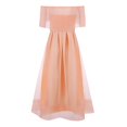 thumbnail image 3 of Gubotare Plus Size Dresses Women's Summer Casual Boho Dress Floral Print Ruffle Puff Sleeve High Waist Midi Beach Dresses,Pink M, 3 of 5