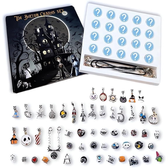 VivaVault 2026 Halloween Charm Bracelet Advent Calendar DIY Jewelry Making Kit Countdown Calendar Mystery Blind Box, 20 Charm Beads, 2 Bracelets & 2 Necklaces