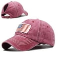 thumbnail image 6 of Grandest Birch Random colors 3PCS Unisex Vintage American National Flag Ripped Anti UV Ponytail Hat Baseball Cap, 6 of 10