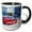 Black/White, variant on 3drose, Luxury Red Limousine Car Drives Along the Street, 11oz Two-tone Green Mug
