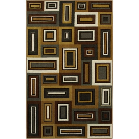 Mohawk Home Copper Blocks Printed Nylon Rug, Multi, 5' x 8'