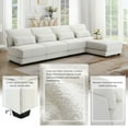 thumbnail image 3 of Oversized Sectional Sofa with Reversible Chaise,120" W 5-seat Armless Convertible L-shaped Couch for Living Room,Cream, 3 of 7