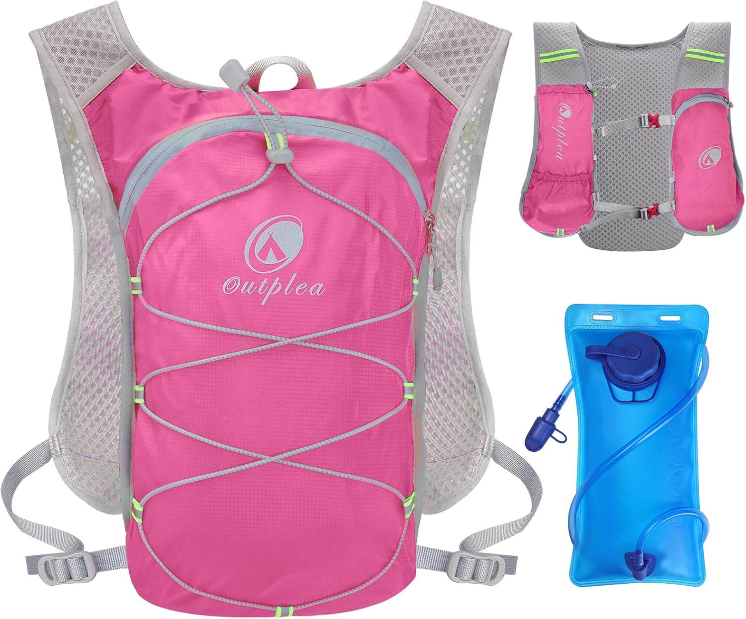 Siabc-petit Gilet de Course pour Femmes Hommes, Gilet d'Hydratation Festival Rave pour Coureurs, Sac Hydro de Course avec Poche à Eau de 2L, Sac à Dos Léger pour Randonnée Vélo