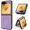 Purple, variant on Magnetic for Samsung Galaxy Z Flip 6 PU Leather Case, [Compatible with Mag-Safe] PU Leather Hard PC Shell Slim Durable Shockproof Protective Phone Case Cover for Samsung Galaxy Z Flip 6, Purple