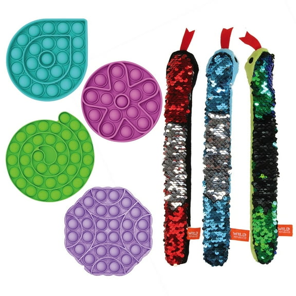 Kaplan Early Learning Company Multi-Sensory Fidget Popper & Sequin Kit - 7 Pieces