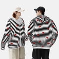 thumbnail image 3 of Rocae Ladybugs on Black and White Striped Print Breathable Sun Protection Hoodie Quick-Dry Lightweight Long Sleeve Hoodie Unisex Running Sports Shirt Medium, 3 of 9