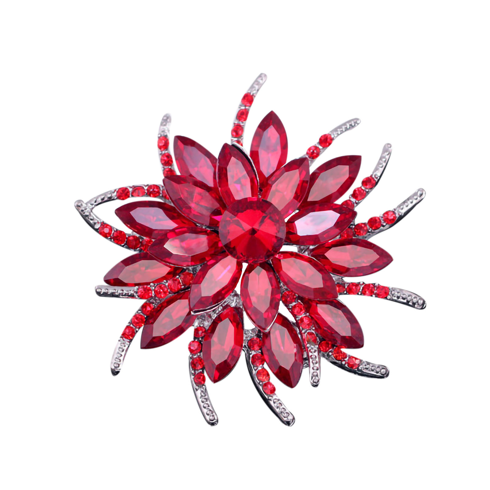 ZTTD Women Brooch Pin Flower Brooch Crystal Rhinestone Jewelry for