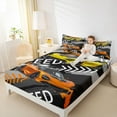 thumbnail image 4 of Homewish Race Car Queen Sheet Set (4-Piece) Extreme Sport Gray Orange Decor For Boys, 4 of 7