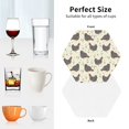 thumbnail image 6 of Honeii Chickens And Flowers Print Leather Coaster Set of 4, Ideal for Safeguarding Your Furniture from Drinks Spills and Effortless Cleanup-Hexagon, 6 of 6