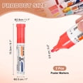 thumbnail image 2 of Uxcell Poster Markers, 2Pcs Large Capacity Permanent Huge Banners Posters Markers Bold Thick Chisel Tip Pen for Painting Drawing on Plastic Glass Wood Fabric Canvas, Pink(0.2" Tip Width), 2 of 7