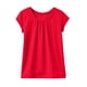 thumbnail image 5 of Camiseta Plegada de Color Sólido Estilo de Vestido de Verano de Manga Corta para Niños con Cuello Redondo Y Detalle Encofrado, Punto Suave Transpirable para Niños Primavera Y Uso Diario, 5 of 7