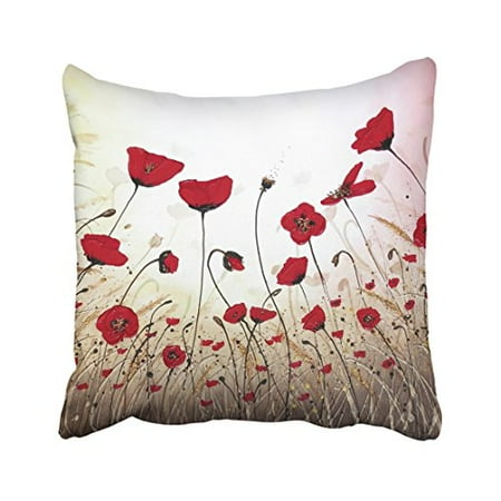 Custom Made Pillow Covers WinHome Decorative Awesome Flower Pattern Poppy Art Painting Custom Zippered Pillowcase Pillow Cases Cover Home Decorative Size 20x20 inches Two Side ()