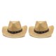 thumbnail image 4 of Qarigey Sombrero de paja de vaquero para mujer, gorra de protección solar de ala ancha para la playa, Sombrero hueco para exteriores, Type1 NO1, 4 of 6