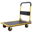 thumbnail image 5 of Noaman Foldable Platform Truck Push Dolly 330 lb Capacity, 28.7" x 18.8" x 32.6", Steel Construction with 4" Swivel Casters, Black and Yellow, 5 of 14