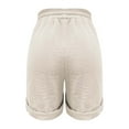 thumbnail image 5 of vigerkar Womens Cotton Drawstring Shorts Summer Elastic Waist Loose Casual Lightweight Lounge Short with Pockets Beige, XL, 5 of 8