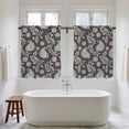 thumbnail image 4 of Grey Paisley Kitchen Curtain for Berdoom Living Room Cafe 54 Inch Length, Ethnic Vintage Floral Botanical Abstract Tiers Curtains Light Filtering Drapes Rod Pocket Window Treatment 2 Panels 52"Wx54"L, 4 of 8