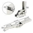 thumbnail image 3 of 2PCS/Set 90 Degree Folding Door/Shelf Hinge Hidden Bracket Table Holder Furniture Parts 90/180 Degree Flat Sprung Folding Hinges, 3 of 7