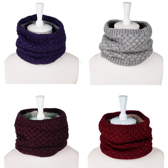 FELTECHELECTR 1Set Oversized Soft Knitted Neck Circle Scarf for Women Men Winter Warm Accessory 11.8x9.3x0.2in