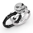 thumbnail image 4 of Two Color Skull Diamond Ring For Couples Unisex Black White Split Design Symbolizing Eternal Loving For Lovers, 4 of 5