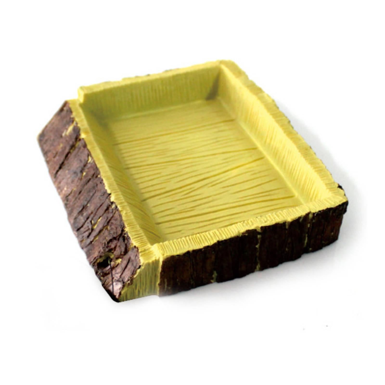 Fzaqwen Reptile Food and Water Bowl Realistic Reptile Feeding Dish Textured for Reptiles