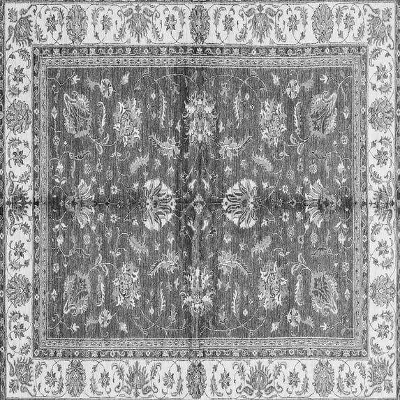Ahgly Company Indoor Square Oriental Gray Traditional Area Rugs, 5' Square