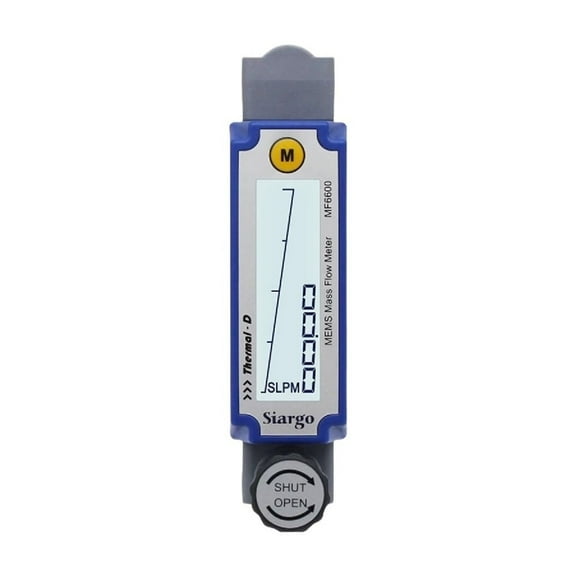 MF6600 Thermal Mass Flow Meter Digital MEMS Gas Flowmeter with LCD Display RS485 Output Adjustable High Accuracy for Air Nitroge ,Durable Brass Construction
