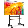 thumbnail image 2 of RTVR Modern Rolling TV Stand for 40 to 86 inch Screen, Metal TV Stand Wheels with Adjuatable Shelf, 2 of 9