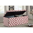thumbnail image 5 of Furniture of America Aiden Rectangular Lift Top Bench Ottoman, Red/White, 5 of 5