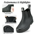 HISEA Women's Short Rain Boots Waterproof Garden Shoes Rubber Chelsea