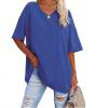 thumbnail image 1 of Blouse Décontractée à Col en V et Manches Mi-Longues pour Femmes, Coupe Ample, Polyester Doux, Usage Quotidien, Maison, Printemps Automne Hiver, Confortable, Mode, Couleur Unie, 1 of 9