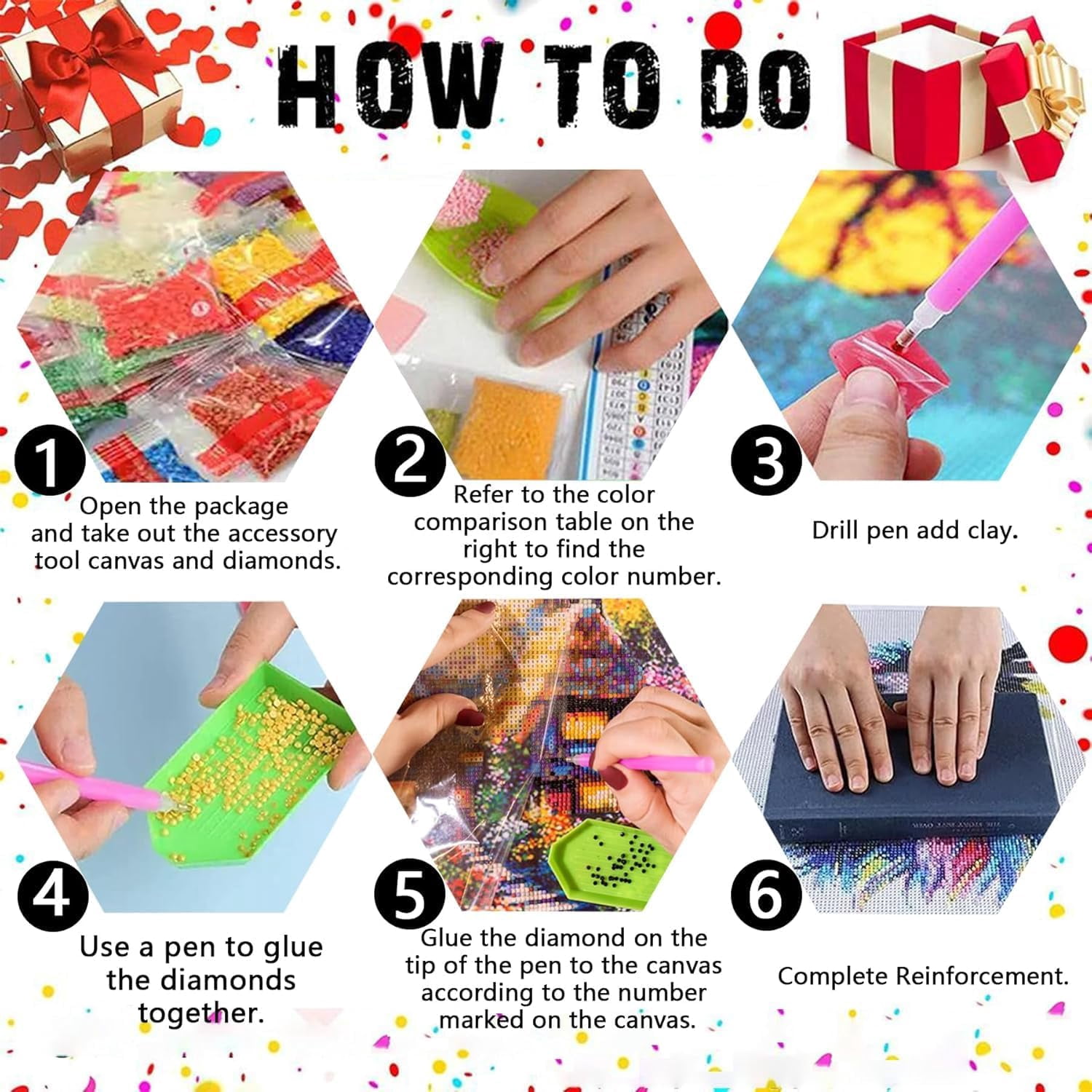 Adult Christmas Diamond Painting Kit — Winter Christmas Cottage Theme | 5D Gem Art Craft Kit | Ideal for Home Wall Decor & Gifting (16x16 Inches) — Unframed