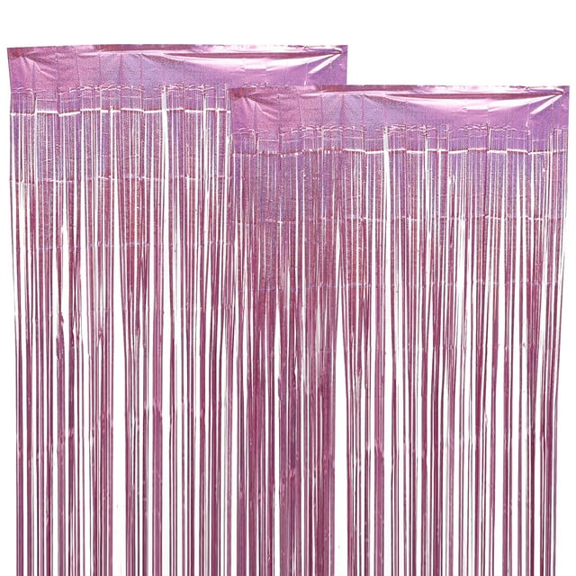 CIMAXIC 2 Pcs Rideaux à Franges en Papier d'Aluminium Rideaux de Fête en Papier d'Aluminium, 98.43"X39.37"X0.04 Pouces