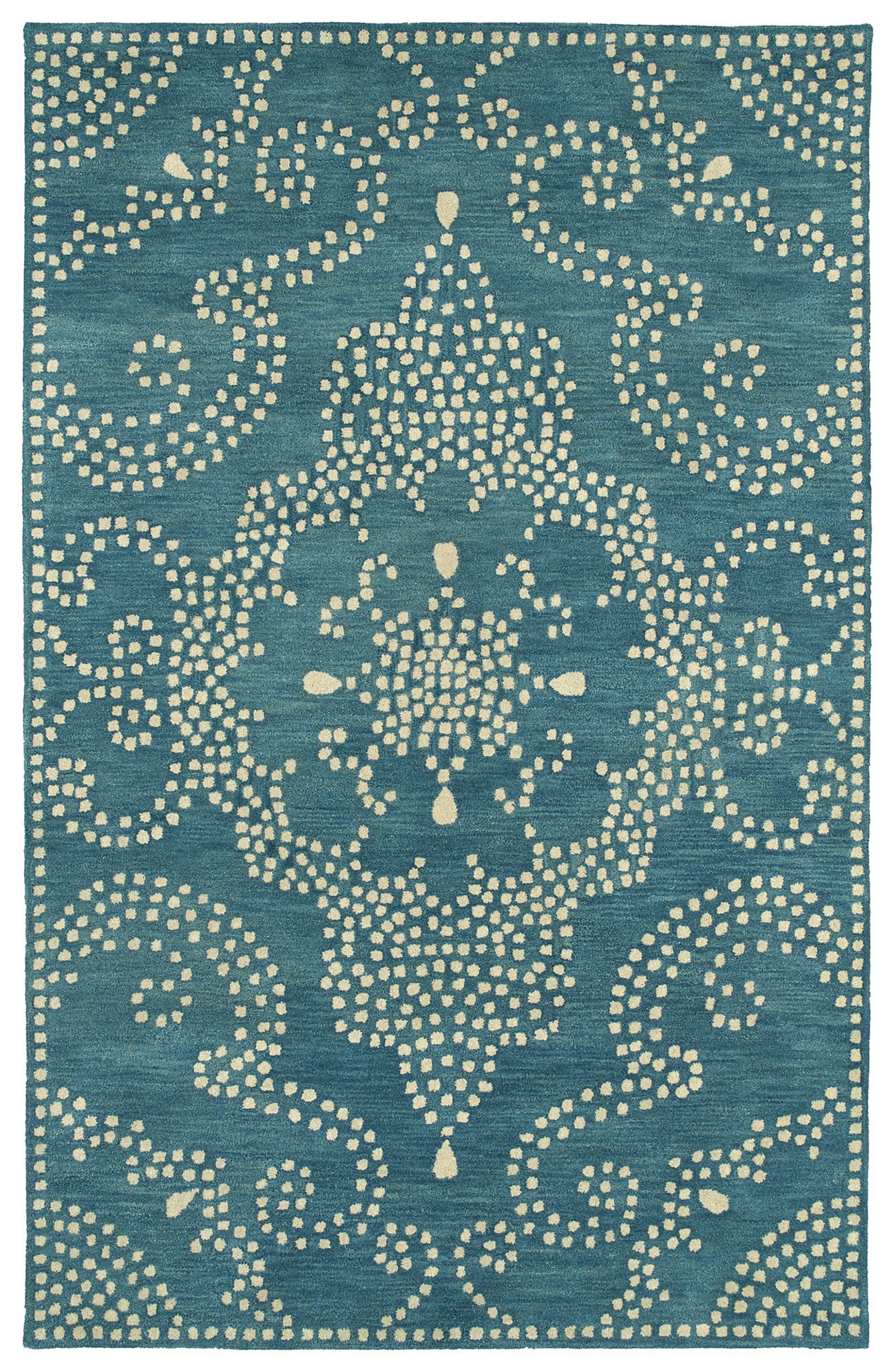 8' x 11' Kaleen Rosaic Collection Hand Tufted Rug Blue 