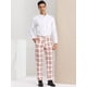 thumbnail image 3 of Pantalones de vestir para hombre, informales, con frente plano, elásticos, de negocios, a cuadros blanco rojo S, 3 of 6