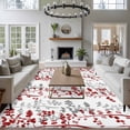 thumbnail image 3 of Large Area Rugs for Living Room Bedroom, Red Grey Botanical 5'x8' Rug Washable Carpet Runner Indoor Outdoor, Spring Floral Summer Farmhouse Non Slip Floor Mats Rug for Kitchen, Bathroom, 3 of 8